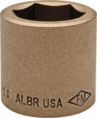 Ampco - 1-1/16", 1/2" Drive, Standard Hand Socket - 6 Points, 1-1/2" OAL, Aluminum Bronze - Industrial Tool & Supply