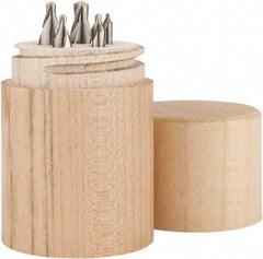 Keo - 5 Piece, #1 to 5, Plain Edge, High Speed Steel Combo Drill & Countersink Set - 60° Incl Angle, Double End - Industrial Tool & Supply