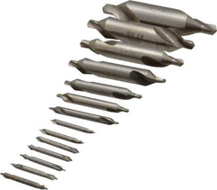 Keo - 14 Piece, #5/0 to 8, Plain Edge, High Speed Steel Combo Drill & Countersink Set - 60° Incl Angle - Industrial Tool & Supply