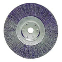 6" Diameter - 1/2-5/8" Arbor Hole - Crimped Steel Wire Straight Wheel - Industrial Tool & Supply