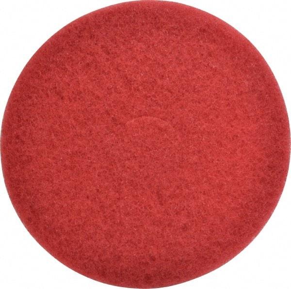 3M - Spray Buffing Pad - 14" Machine, Red Pad, Polyester - Industrial Tool & Supply