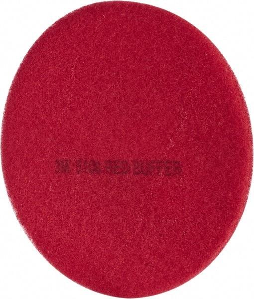 3M - Spray Buffing Pad - 19" Machine, Red Pad, Polyester - Industrial Tool & Supply
