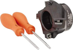 Kennametal - 4 Inserts, 3" Cut Diam, 1" Arbor Diam, 0.361" Max Depth of Cut, Indexable Square-Shoulder Face Mill - 0/90° Lead Angle, 1-3/4" High, SD.T 43.. Insert Compatibility, Series KSSM - Industrial Tool & Supply