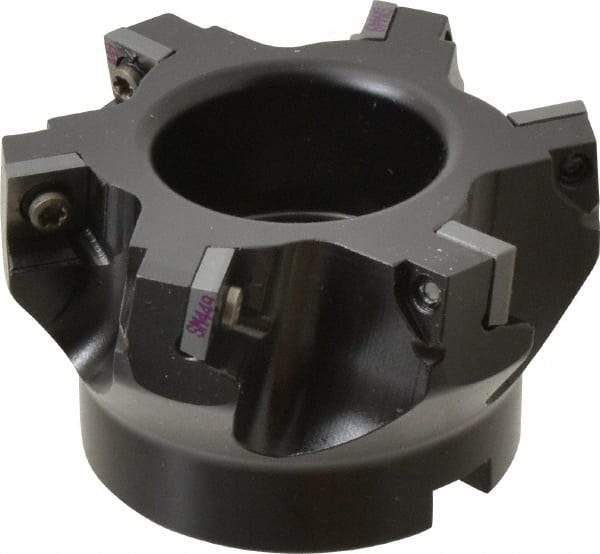 Kennametal - 6 Inserts, 3" Cut Diam, 1" Arbor Diam, 0.361" Max Depth of Cut, Indexable Square-Shoulder Face Mill - 0/90° Lead Angle, 1-3/4" High, SD.T 43.. Insert Compatibility, Series KSSM - Industrial Tool & Supply