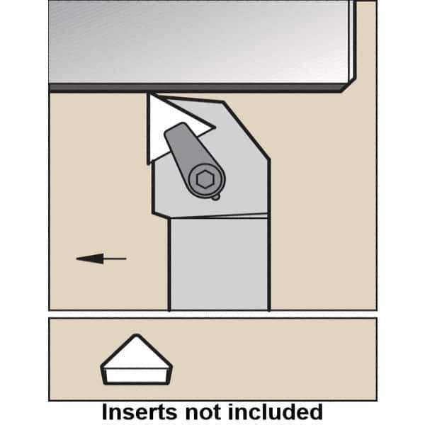 Kennametal - CTGP, Right Hand Cut, 5° Lead Angle, 25mm Shank Height x 25mm Shank Width, Neutral Rake Indexable Turning Toolholder - 150mm OAL, TP.. Insert Compatibility, Series Kendex - Industrial Tool & Supply