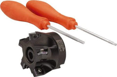 Kennametal - 5 Inserts, 2-1/2" Cut Diam, 1" Arbor Diam, 0.361" Max Depth of Cut, Indexable Square-Shoulder Face Mill - 0/90° Lead Angle, 1-3/4" High, SD.T 43.. Insert Compatibility, Series KSSM - Industrial Tool & Supply