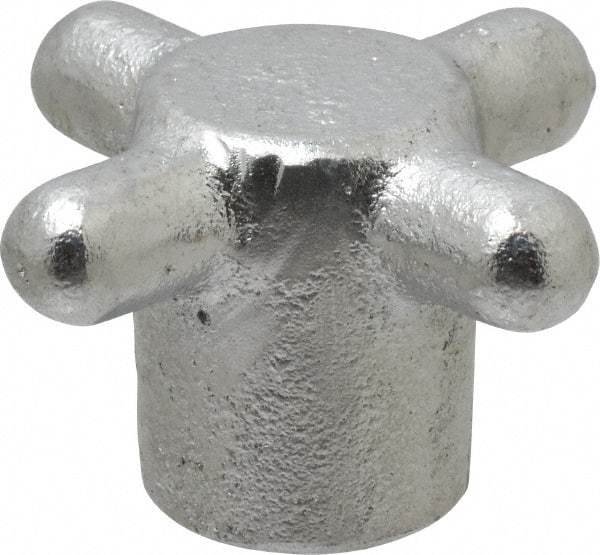 Gibraltar - 2-1/2" Head Diam, 4 Point Spoked Knob - 5/8-11 Hole, Cast Iron - Industrial Tool & Supply