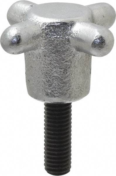 Strong Hand Tools - 2-1/2" Head Diam, 4 Point Spoked Knob - 1/2-13 Stem, Cast Iron - Industrial Tool & Supply