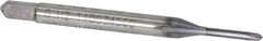 Kennametal - #0-80 UNF, 2 Flute, TiCN Finish, High Speed Steel Spiral Point Tap - Plug Chamfer, Right Hand Thread, 1.63" OAL, 5/16" Thread Length, 0.141" Shank Diam, 2B Class of Fit, Series 5301S - Exact Industrial Supply