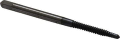 Kennametal - #6-32 UNC, 2 Flute, TiCN Finish, High Speed Steel Spiral Point Tap - Plug Chamfer, Right Hand Thread, 2" OAL, 11/16" Thread Length, 0.141" Shank Diam, 2B Class of Fit, Series 5301S - Exact Industrial Supply
