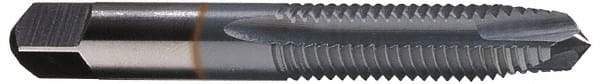 Cleveland - #12-24, 3 Flute, TiCN Finish, High Speed Steel Spiral Point Tap - Plug Chamfer, Right Hand Thread, 1/2" Thread Length, 2B Class of Fit, Series 1011TICN - Exact Industrial Supply