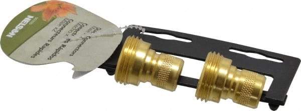 Nelson - 3/4-8 Garden Hose Coupler Set - Brass, Male Connector - Industrial Tool & Supply
