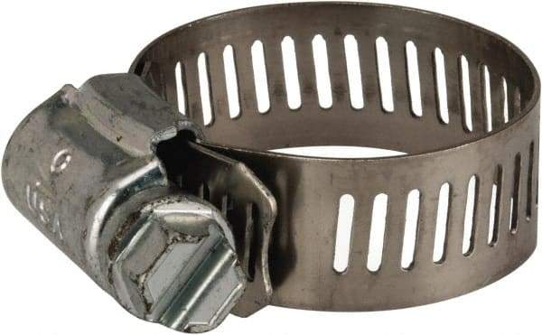 Parker - 1/2 to 1-1/4" Diam, Stainless Steel Worm Drive Clamp - Industrial Tool & Supply