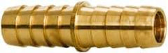 Parker - Hose Barb x Hose Barb Hose Mender - 1/2" ID Hose x 0.53" OD Hose, Brass - Industrial Tool & Supply