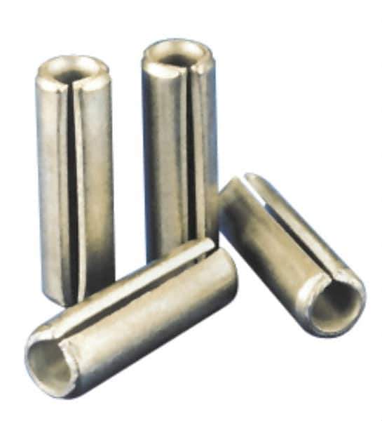 Value Collection - 12mm Diam x 95mm Long Slotted Spring Pin - Grade 1070-1080 Steel, Plain Finish - Industrial Tool & Supply