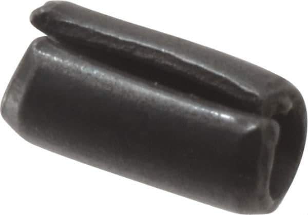 Value Collection - 2mm Diam x 4mm Long Slotted Spring Pin - Grade 1070-1080 Steel, Plain Finish - Industrial Tool & Supply