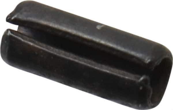 Value Collection - 2mm Diam x 5mm Long Slotted Spring Pin - Grade 1070-1080 Steel, Plain Finish - Industrial Tool & Supply