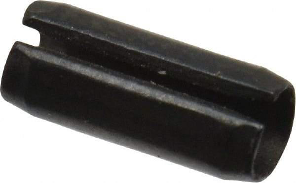 Value Collection - 2.5mm Diam x 6mm Long Slotted Spring Pin - Grade 1070-1080 Steel, Plain Finish - Industrial Tool & Supply
