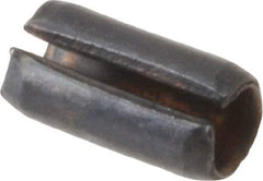 Value Collection - 3mm Diam x 6mm Long Slotted Spring Pin - Grade 1070-1080 Steel, Plain Finish - Industrial Tool & Supply