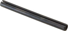 Value Collection - 3mm Diam x 32mm Long Slotted Spring Pin - Grade 1070-1080 Steel, Plain Finish - Industrial Tool & Supply
