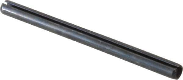 Value Collection - 3mm Diam x 40mm Long Slotted Spring Pin - Grade 1070-1080 Steel, Plain Finish - Industrial Tool & Supply