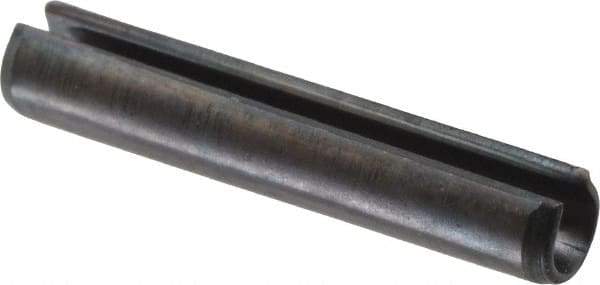 Value Collection - 3.5mm Diam x 20mm Long Slotted Spring Pin - Grade 1070-1080 Steel, Plain Finish - Industrial Tool & Supply