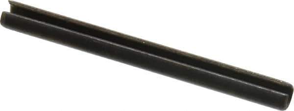 Value Collection - 3.5mm Diam x 40mm Long Slotted Spring Pin - Grade 1070-1080 Steel, Plain Finish - Industrial Tool & Supply
