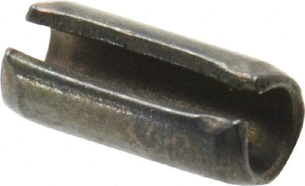 Value Collection - 4mm Diam x 10mm Long Slotted Spring Pin - Grade 1070-1080 Steel, Plain Finish - Industrial Tool & Supply