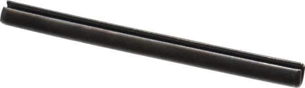 Value Collection - 4mm Diam x 50mm Long Slotted Spring Pin - Grade 1070-1080 Steel, Plain Finish - Industrial Tool & Supply