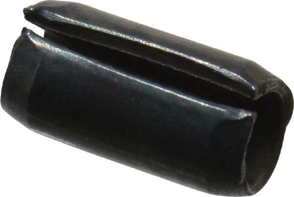 Value Collection - 5mm Diam x 10mm Long Slotted Spring Pin - Grade 1070-1080 Steel, Plain Finish - Industrial Tool & Supply