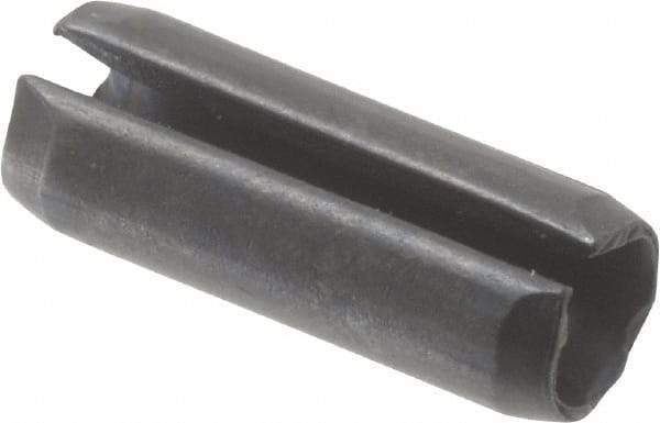 Value Collection - 5mm Diam x 14mm Long Slotted Spring Pin - Grade 1070-1080 Steel, Plain Finish - Industrial Tool & Supply