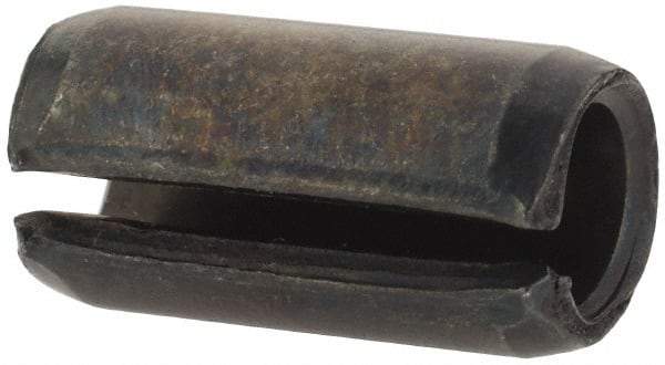 Value Collection - 8mm Diam x 16mm Long Slotted Spring Pin - Grade 1070-1080 Steel, Plain Finish - Industrial Tool & Supply