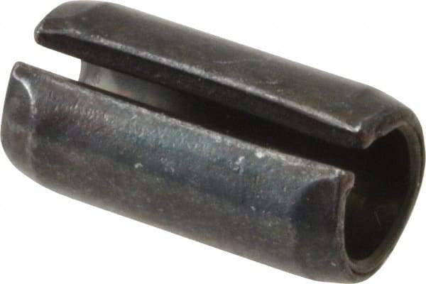 Value Collection - 10mm Diam x 20mm Long Slotted Spring Pin - Grade 1070-1080 Steel, Plain Finish - Industrial Tool & Supply