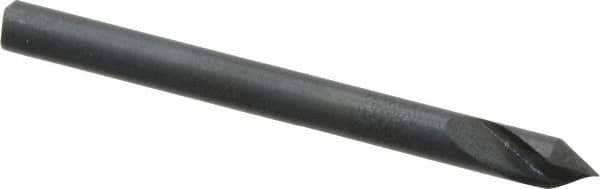 M.A. Ford - 1/8" Head Diam, 1/8" Shank Diam, 1 Flute 60° High Speed Steel Countersink - Bright Finish, 1-1/2" OAL, 0.03" Nose Diam, Single End, Straight Shank, Right Hand Cut - Industrial Tool & Supply