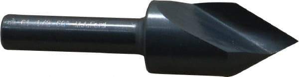 M.A. Ford - 1/2" Head Diam, 1/4" Shank Diam, 1 Flute 60° High Speed Steel Countersink - Bright Finish, 2" OAL, 0.06" Nose Diam, Single End, Straight Shank, Right Hand Cut - Industrial Tool & Supply
