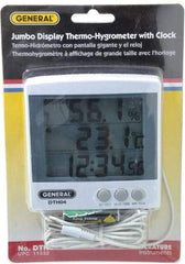 General - 23 to 122°F, 20 to 99% Humidity Range, Thermo-Hygrometer - 6% Relative Humidity Accuracy - Industrial Tool & Supply