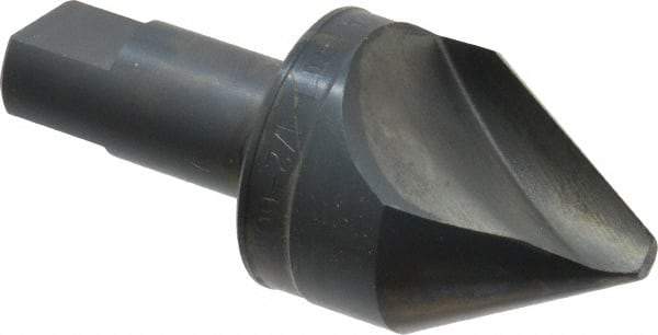 M.A. Ford - 1-1/2" Head Diam, 3/4" Shank Diam, 1 Flute 60° High Speed Steel Countersink - Bright Finish, 3-1/2" OAL, 1/4" Nose Diam, Single End, Straight Shank, Right Hand Cut - Industrial Tool & Supply