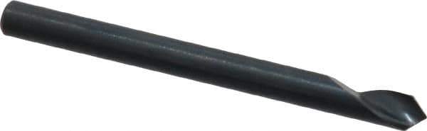 M.A. Ford - 1/8" Head Diam, 1/8" Shank Diam, 1 Flute 90° High Speed Steel Countersink - Bright Finish, 1-1/2" OAL, 0.03" Nose Diam, Single End, Straight Shank, Right Hand Cut - Industrial Tool & Supply
