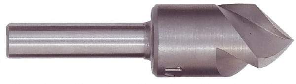 M.A. Ford - 2" Head Diam, 3/4" Shank Diam, 3 Flute 60° High Speed Steel Countersink - Bright Finish, 4-1/4" OAL, 0.6" Nose Diam, Single End, Straight Shank, Right Hand Cut - Industrial Tool & Supply