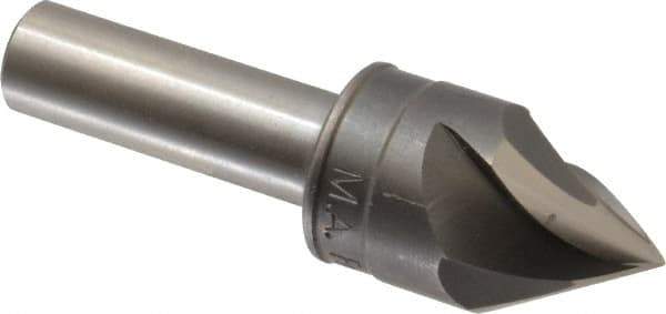 M.A. Ford - 7/8" Head Diam, 1/2" Shank Diam, 3 Flute 60° High Speed Steel Countersink - Bright Finish, 3" OAL, 0.26" Nose Diam, Single End, Straight Shank, Right Hand Cut - Industrial Tool & Supply