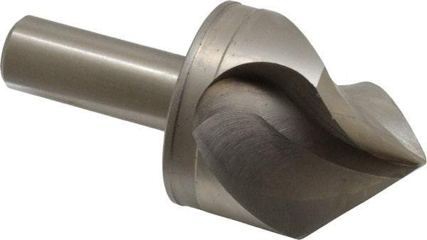 M.A. Ford - 2" Head Diam, 3/4" Shank Diam, 3 Flute 90° High Speed Steel Countersink - Bright Finish, 4-1/4" OAL, 0.6" Nose Diam, Single End, Straight Shank, Right Hand Cut - Industrial Tool & Supply
