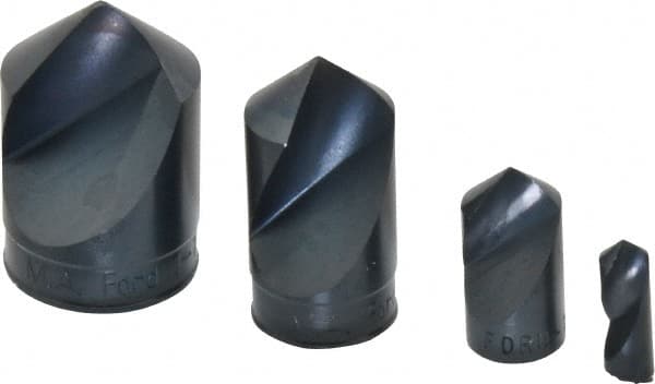 M.A. Ford - 4 Piece, 1/4 to 1" Head Diam, 100° Included Angle, Single End Countersink Set - Industrial Tool & Supply