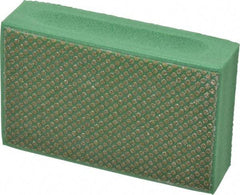 3M - Medium Grade, 250 Grit, Diamond Hand Pad - Green, 2-1/4" Wide x 3-3/4" Long, Coated - Industrial Tool & Supply