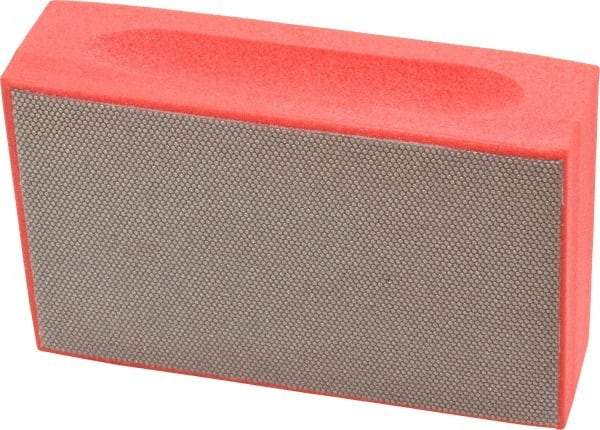 3M - Very Fine Grade, 74 Grit, Diamond Hand Pad - Red, 2-1/4" Wide x 3-3/4" Long, Coated - Industrial Tool & Supply