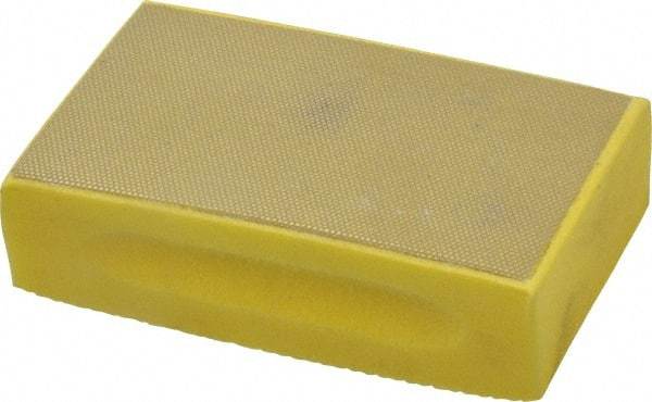 3M - Extra Fine Grade, 40 Grit, Diamond Hand Pad - Yellow, 2-1/4" Wide x 3-3/4" Long, Coated - Industrial Tool & Supply