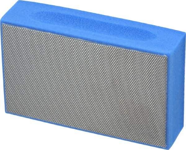 3M - Super Fine Grade, 10 Grit, Diamond Hand Pad - Blue, 2-1/4" Wide x 3-3/4" Long, Coated - Industrial Tool & Supply