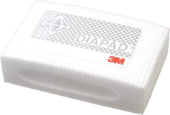 3M - Extra Fine Grade, 30 Grit, Diamond Hand Pad - White & Yellow, 2-1/4" Wide x 3-3/4" Long, Coated - Industrial Tool & Supply