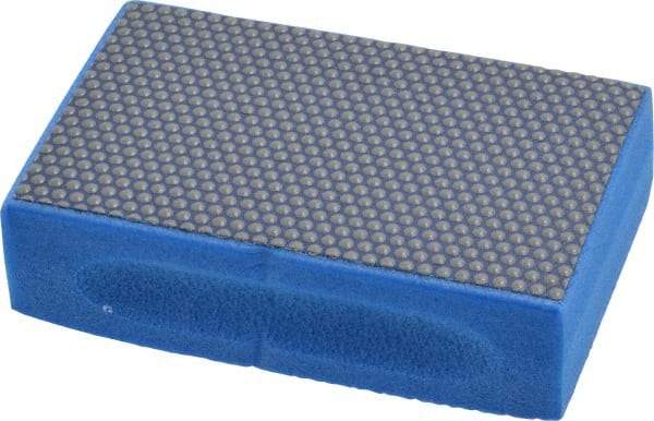 3M - Super Fine Grade, 10 Grit, Diamond Hand Pad - Blue, 2-1/4" Wide x 3-3/4" Long, Coated - Industrial Tool & Supply