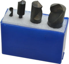 M.A. Ford - 4 Piece, 1/4 to 1" Head Diam, 120° Included Angle, Single End Countersink Set - Industrial Tool & Supply