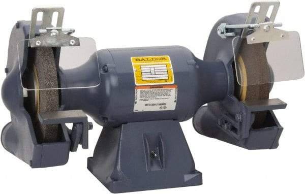 Baldor - 10" Wheel Diam x 1" Wheel Width, 1 hp Grinder - 7/8" Arbor Hole Diam, 1 Phase, 1,800 Max RPM, 115/230 Volts - Industrial Tool & Supply